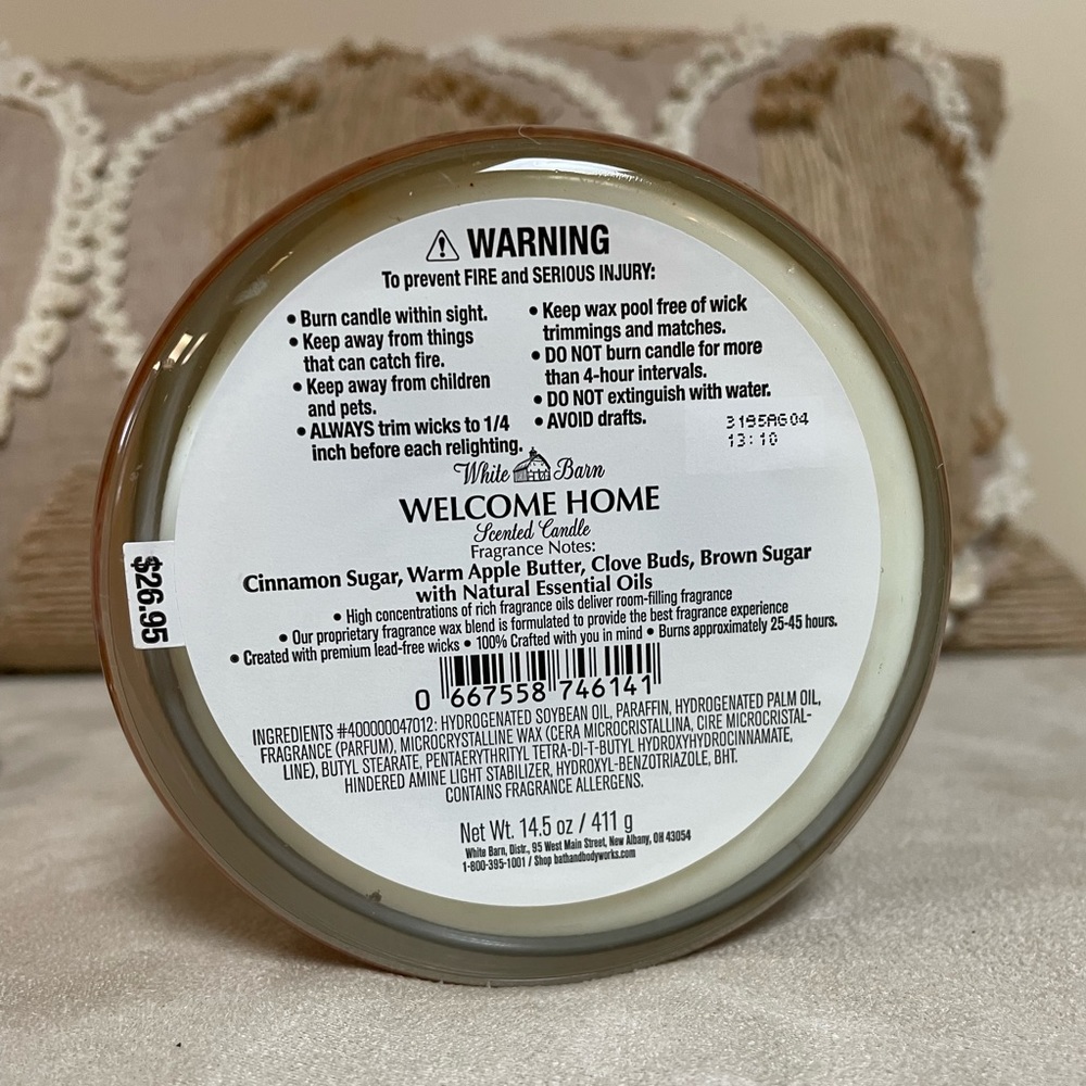Welcome Home Bath and Body Works 3 Wick Candle - Picture 3 of 3